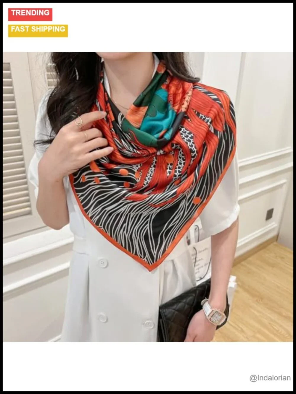 Large Square Silk Feel Fashion Scarf 43